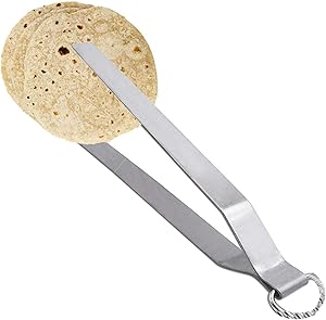 IndiaBigShop Women's Day Gift, Stainless Steel Tong Roti Chapati Chimta, Cook Serving Tongs, Steel Chimta, Tong Chapati Chimta, Food Service Tongs, Kitchen Tongs 1 Piece, Appetizer tong