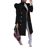 Womens Mid-Length Jacket Notched Lapel Double-Breasted Trench Coats | Slim Fit,Lightweight,Windproof,Warm,Elegant,Casual