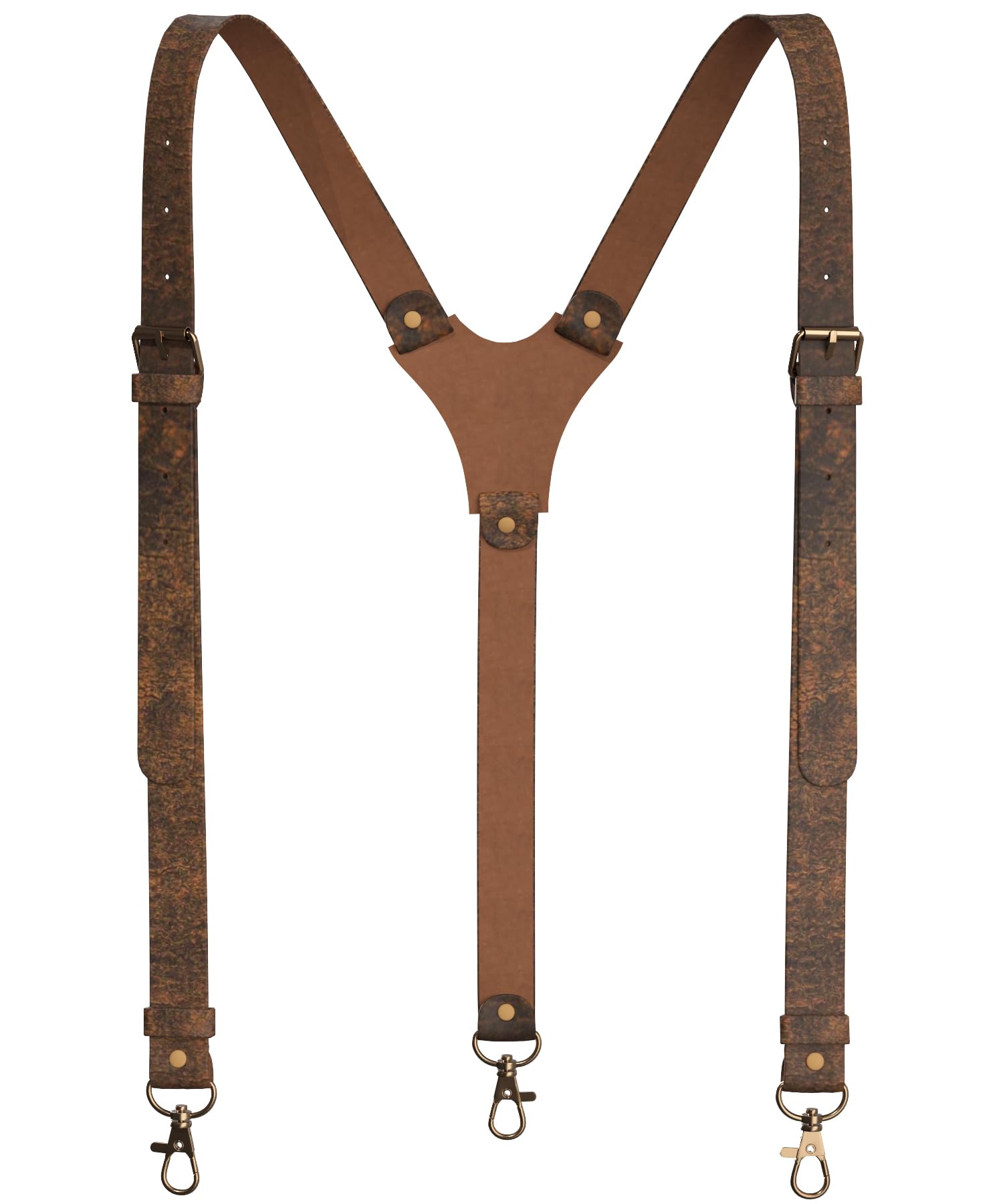 Photo 1 of Voolup Genuine Leather Suspenders For Men Heavy Duty with Strong Clips, Leather Suspenders for Men