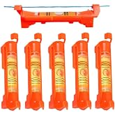 LAIESYA 5Pcs Hanging Line Level String levels Tools Used for Layout Brick Working, Site lining, Flooring Decking, Ground, Shed Base, Backyard, Fence, Pier Drainage Slopes Etc. (Red, Set B)
