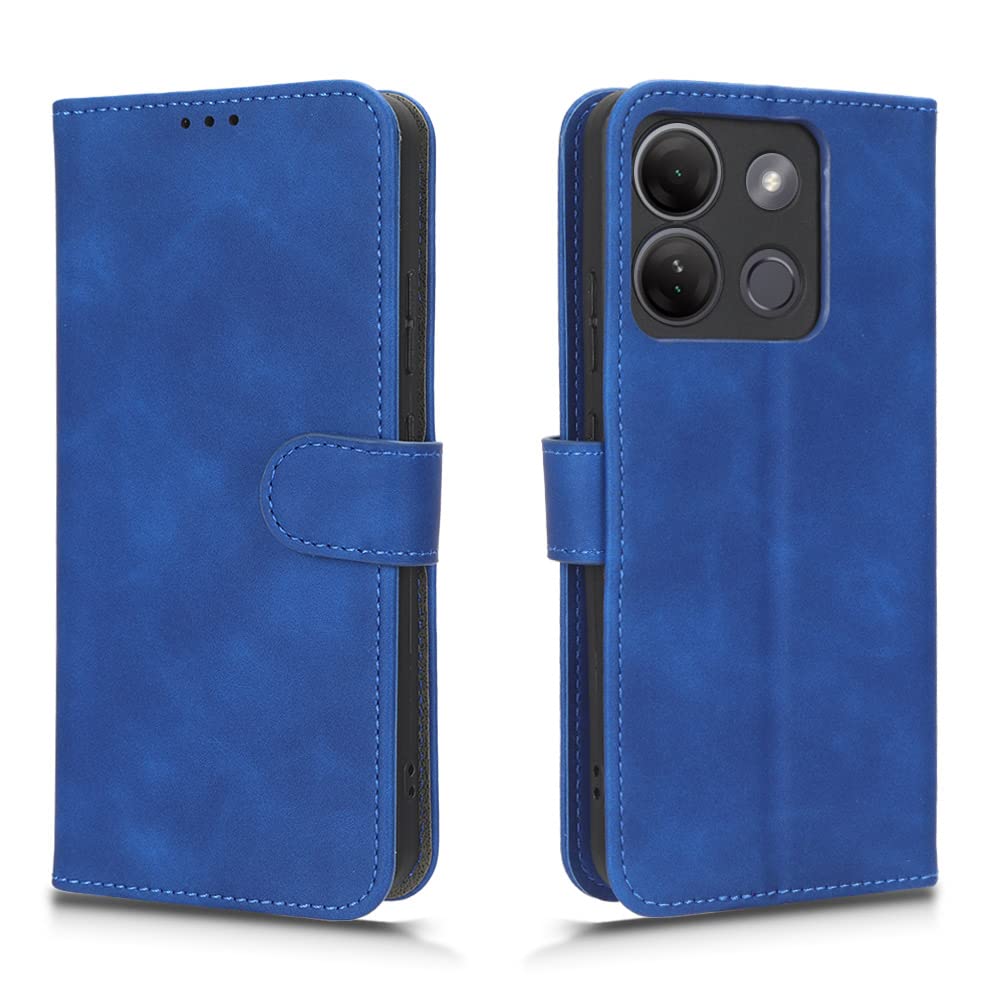 EasyShow Wallet Case for Infinix Smart 7 HD Case, Infinix Smart 7 HD has Kickstand function and Card Slots with Magnetic Buckle Phone, Leather Phone Case Compatible with Infinix Smart 7 HD-Blue