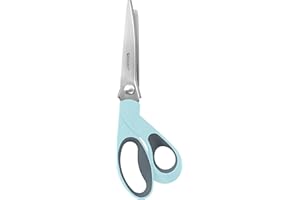 Westcott Pinking Shears for Fabric Cutting, 9.5" Titanium-Bonded ZigZag Edge, Soft Handle Scissors with Bent Handle for Crafting, Sewing, Quilting
