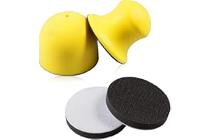 SPEEDWOX 4 Pack 3" Round Hand Sanding Blocks Hook and Loop Sanding Pad Includes 2Pcs Sponge Cushions, Hook Backing Plate for 