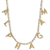 Sorority Shop Alpha Gamma Delta Necklace — AGD Name Necklace, 18K Gold Plated Sorority Gifts Necklace, Long-Lasting Alpha Gamma Delta Gifts for Women
