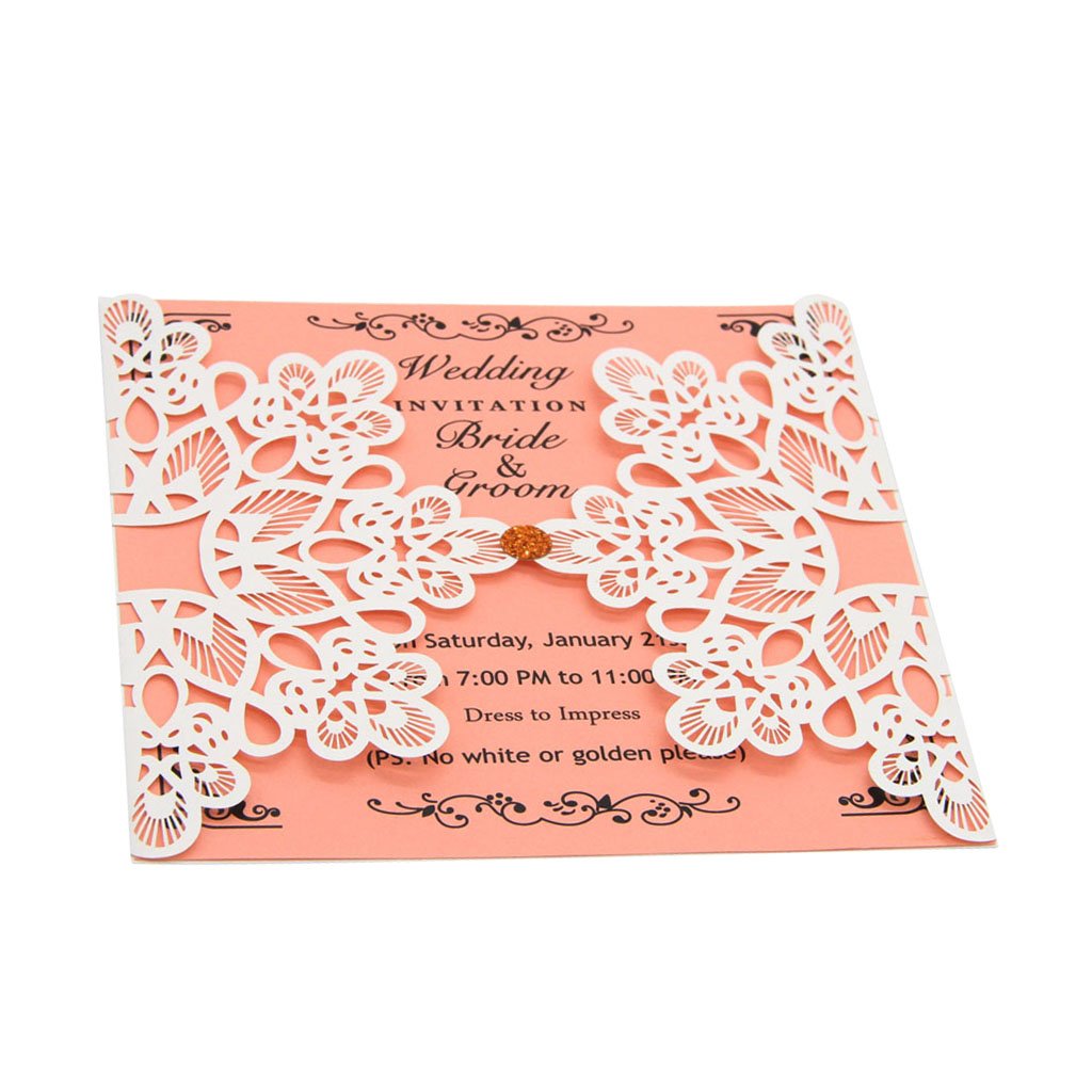 Loisirs Creatifs Decorations De Mariage Voxloud Com Magideal Faire Part Carte De Mariage Design Fleur Ajoure Elegant Avec Enveloppe Sticker 15 X 15mm Rose
