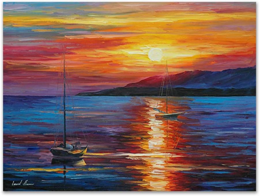 XZRDP Colorido Amanecer Pintura Pared Arte Moderno Paisaje Fotos Lienzo