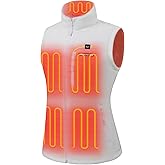 Venustas Women's Heated Fleece Vest with 6 Heating Zones, Ladies' Lightweight Recycled Fleece Electric Vest with Battery