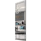 Syndra 56"x20" Wall Mounted Full Length Mirror with Reflect Frame, Large Rectangle Beveled Frameless Full Body Mirror, Vertic