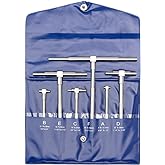 Beslands 6 Pc Telescoping Gage Set, 5/16" - 6" Range, T-Bore Hole Gauges w/Pouch, High Precision Telescopic Bore Gauge T-Gage Set (5/16" to 6")