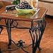SEI Furniture Prentice Glass Top End Side Table, Dark Cherry/Black