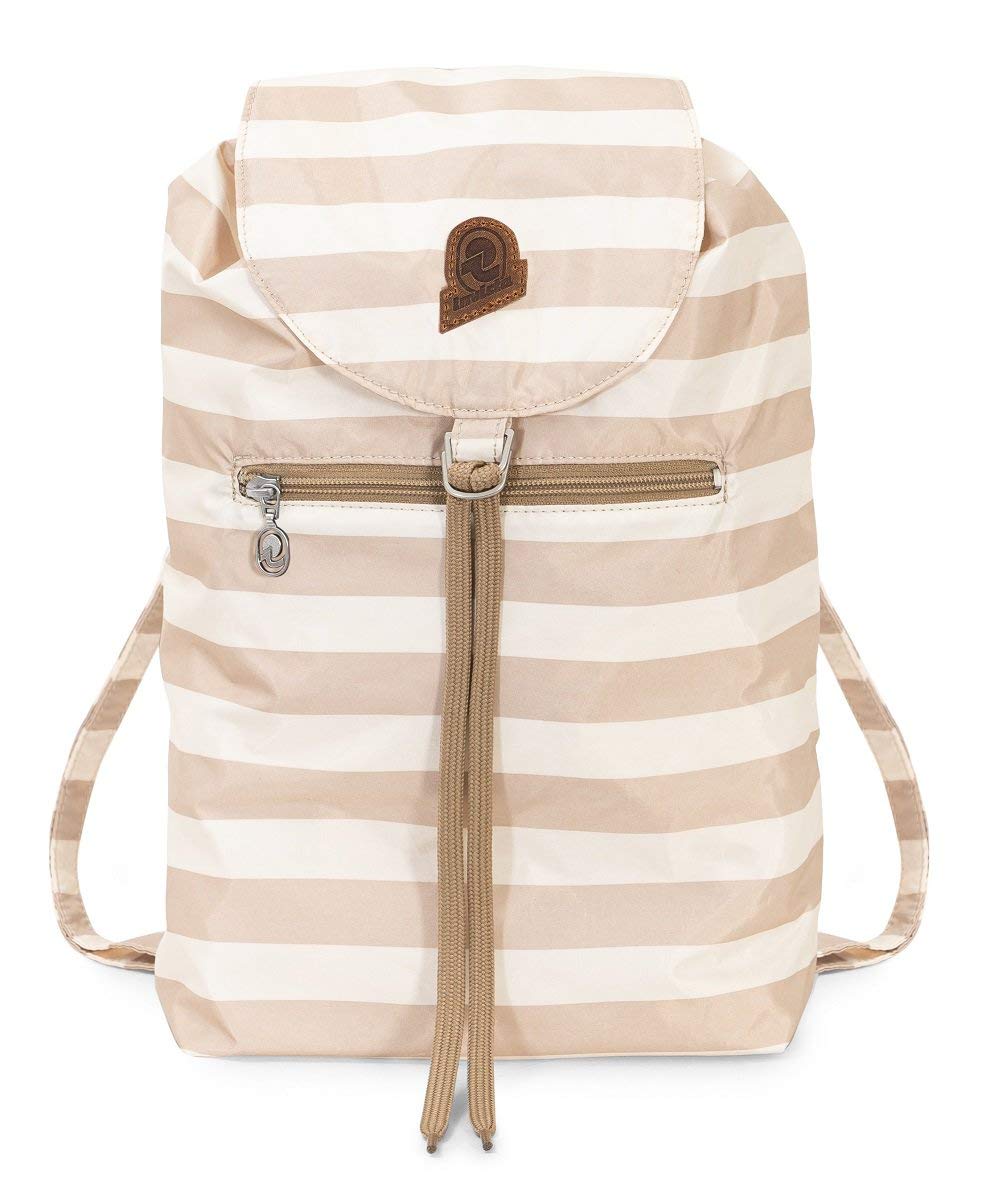 Invicta Backpack, VINTAGE HERITAGE; Minisac Drawstring Backpack, Casual Daypack, Unisex, One Size 8 LT, For Day Trips & Free Time, with Hip-Belt, packable, Italian Design, bicolor beige/white