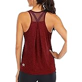 ICTIVE Workout Tops for Women Loose Fit Racerback Mesh Backless Muscle Tank Running Shirts
