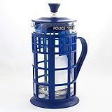 Seven20 Doctor Who TARDIS French Press 34oz - Includes Glass Carafe, Plunger & Filter