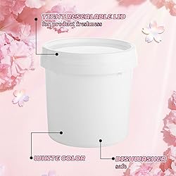 4 Pack White Plastic Pail Plastic Bucket with