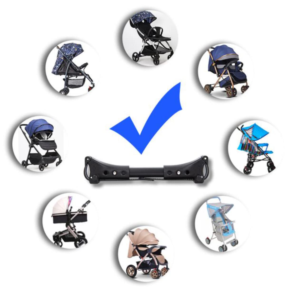 ERINGOGO 2pcs Stroller Connectors for Twin Strollers Easy to Use for Outings Parks and Family Walks