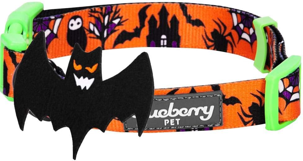 Blueberry Pet 8 Patterns Thanksgiving Fall Harvest Festival Pumpkin Designer Adjustable Dog Collar with Decoration, Large, Neck 18"-26" : Pet Supplies