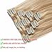 Standard Weft 16 Inch 90g Clip in 100% Real Remy Human Hair Extensions 8 Pieces 18 Clips #12/613 Golden Brown/Bleach Blonde