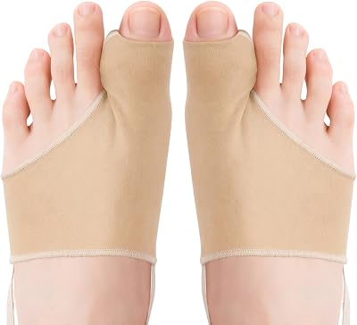 Chaussettes séparateurs d'orteils avec coussinets en gel doux – 2 pièces, respirantes et confortables pour l'avant-pied et les doigts, unisexe, taille 35-45, couleur chair