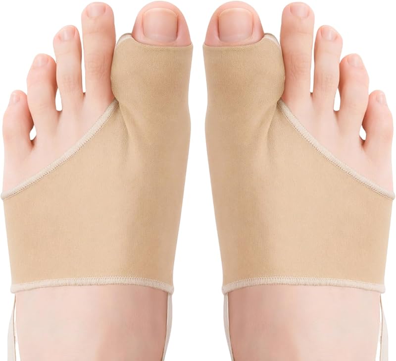 Chaussettes séparateurs d'orteils avec coussinets en gel doux – 2 pièces, respirantes et confortables pour l'avant-pied et les doigts, unisexe, taille 35-45, couleur chair