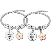 DlaeKua Big Sister Gift Birthday Bracelets for 2 Sisters Birthday Gift Bracelet from Friend Sisters Gifts Bracelet from Big Sister Bestie Presents Friendship Present for Women Christmas Bff Present