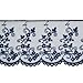 NAVY Flower Embroidered tulle lace Trim, 3-1/4 Inch by 1 Yard, STEP-3801