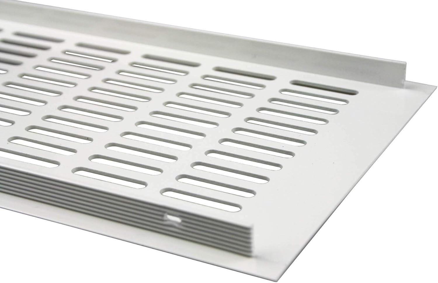 MS Beschläge Grille D'aération En Aluminium Revêtu Par Pulvérisation Blanc RAL9016 - Largeur : 80 Mm - Grille D'aération De Porte - Pour Plan De Travail - 500 Mm