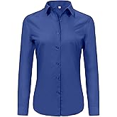 Ruisin Super Soft Wrinkle Free Button Down Shirts for Women Solid Long Sleeve Striped Formal Work Dress Blouses Tops