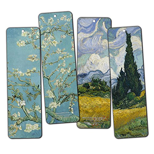 image for Creanoso Van Gogh Bookmarks (12-Pack) - Starry Night - Sunflowers - Ir