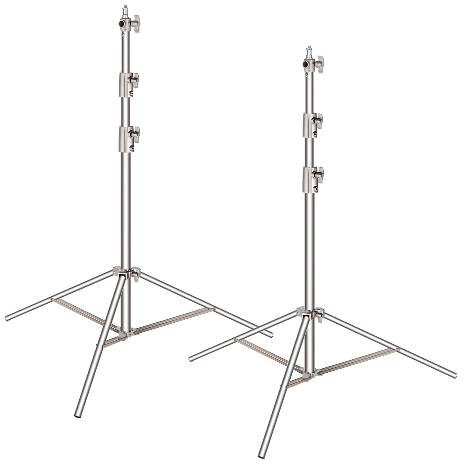 Neewer 2 Pieces Light Stand Kit, 102"/260cm Stainless Steel Heavy Duty with 1/4" to 3/8" Adapter for Studio Softbox, Monolight and Other Photographic Equipment