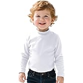 ZUEMET Toddler Boy Turtleneck T-Shirt Baby Boys Thermal Long Sleeve Shirt Cotton Tee Tops Size 18M-5T