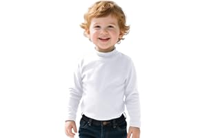 ZUEMET Toddler Boy Turtleneck T-Shirt Baby Boys Thermal Long Sleeve Shirt Cotton Tee Tops Size 18M-5T