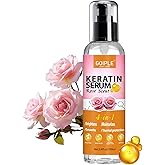 Keratin Protein Hair Serum Keratin Styling &amp; Moisturizing Oil - Anti Frizz Control Nourishes &amp; Repair Keratin Serum Oil for Dry Damaged Hair Heat Protectant Serum for Shine Prevent Hair Burns (Rose)