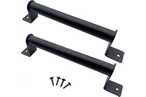 LI-TIANFENG 9" Barn Door Handles - Gate Pulls for Wooden Fences Shed Garage Sliding Door - Pull Handle Rustic Farmhouse Industrial Style - Outdoor Indoor Exterior and Interior Pulls - Black 2pcs