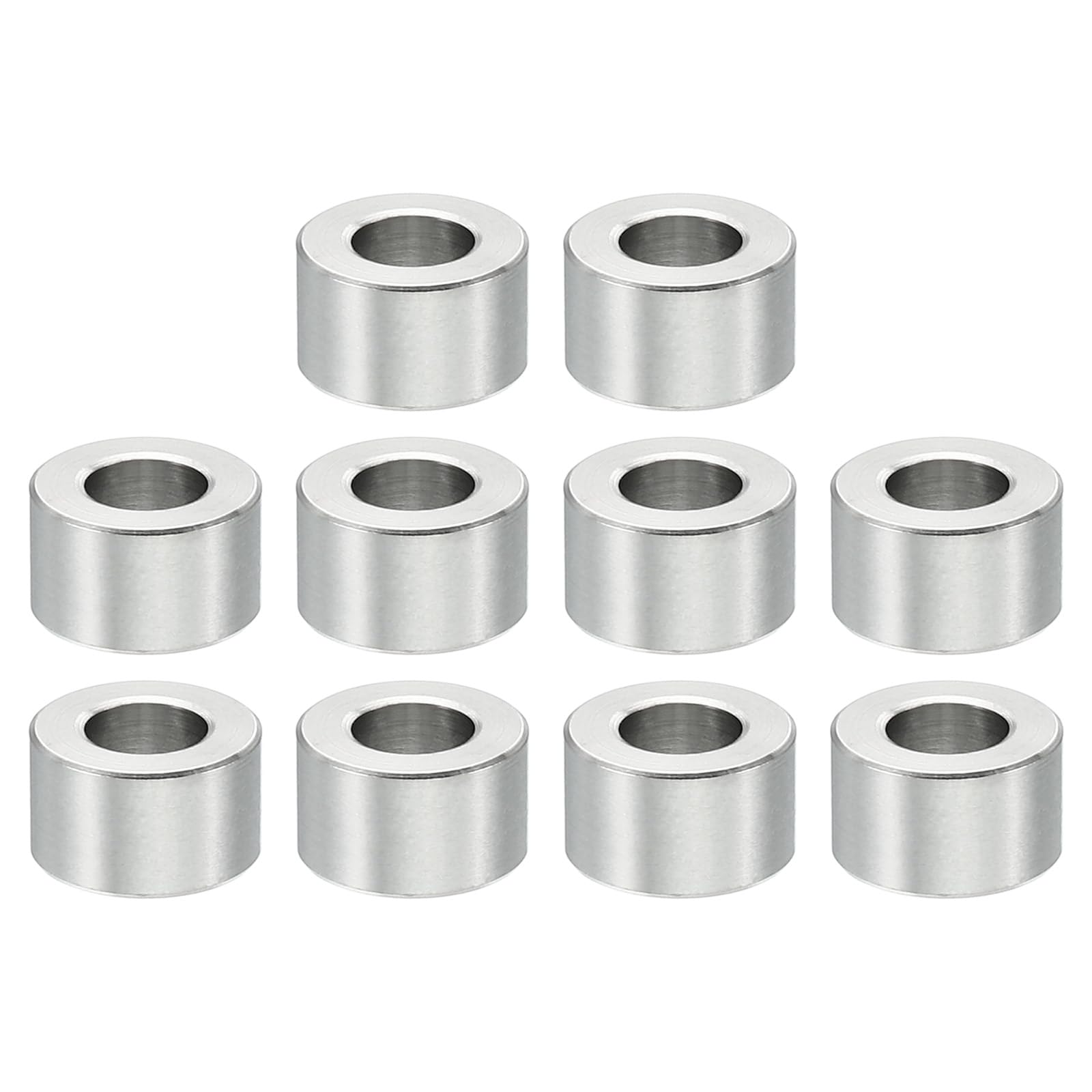 PATIKIL M4 Stainless Steel Spacers, 10 Pcs Metal Spacer Stainless Steel 4.2mm ID x 8mm OD x 5mm L Stainless Steel Spacers Screw Standoff Round for 5/32inch or M4 Screw Bolts