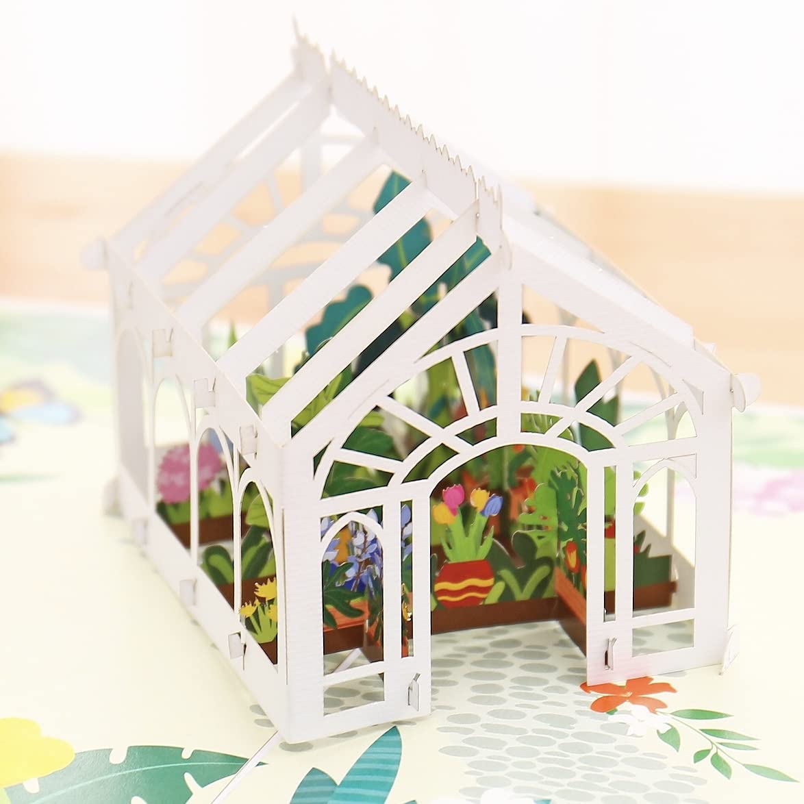 Liif Mother's Day Greenhouse 3D Greeting Pop Up Card For All Occasions, Mother's Day, Father's Day, Anniversary, Thinking Of You, Get Well, Birthday Card for Her, Mom, Wife, Women, Sister