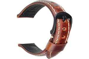 REZERO Watch Band, Vintage Oil Wax Leather Watch Straps 18mm 19mm 20mm 21mm 22mm 23mm 24mm 26mm Watch Belt for Men Women