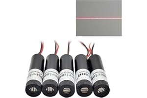 LASERLANDS 5pcs Red Light Source Line Projector Diode Module 12mm Diameter 5VDC 650nm