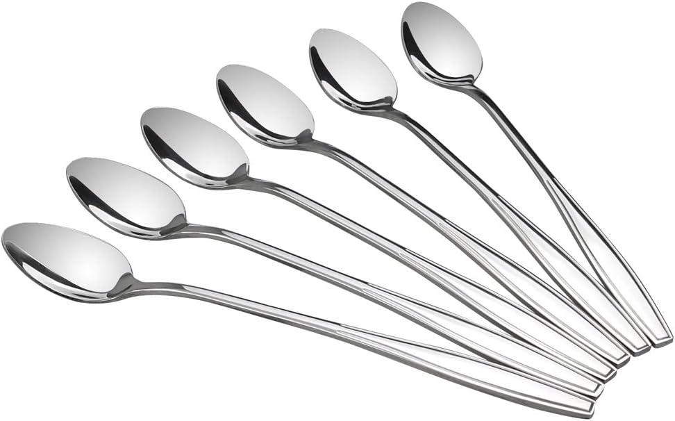 Pekky 7.5-Inch Long Handle Iced Teaspoon, 12 Pieces Stainless Steel Ice Tea Spoon
