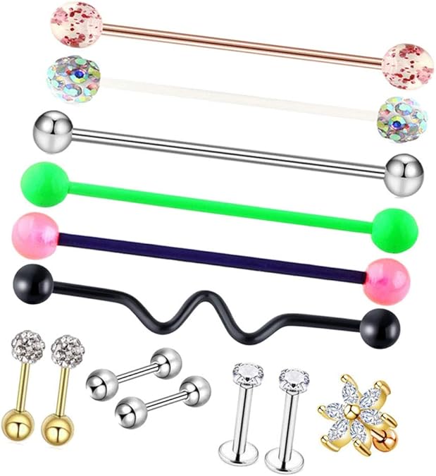 Harilla 14pcs/lot Stainless Steel Body Jewelry Piercing Kit