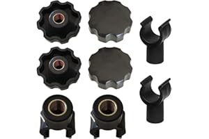 SquEqu 4 Set Collapsible Wagon Cart Star Knobs Replacement 8mm Female Threaded Knob Nuts Tightening Screw with Folding Utility Wagon Table Top Bracket Clips for Collapsible Wagons Carts with Wheels