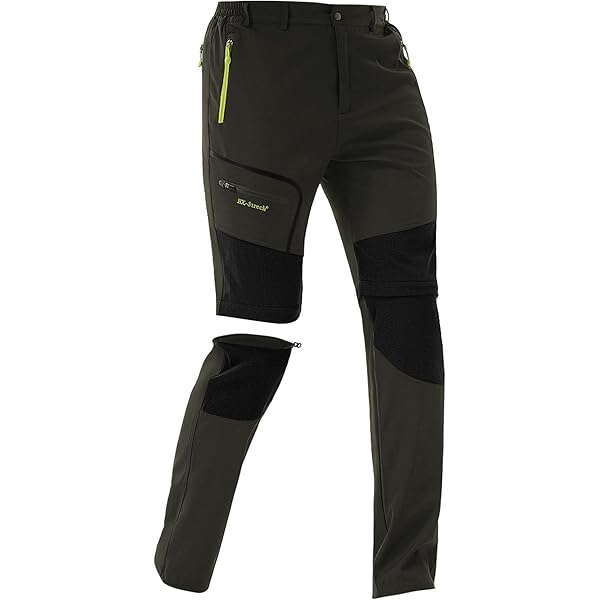 Derminpro Men's Stretch Cargo Hiking Pants – Quick-Dry, Water-Resistant Tactical Pants With Zipper Pockets & Elastic Waist