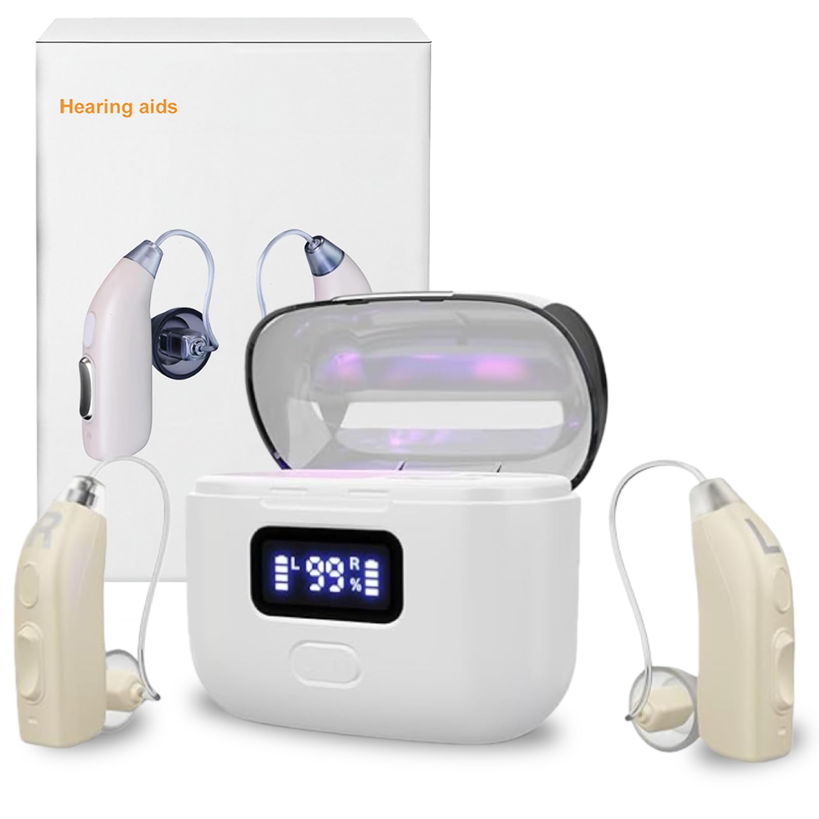 Photo 1 of Hearing Aids, Rechargeable OTC Hearing Aids for Seniors with AI Noise Cancellation, Superior Sound Quality Smart