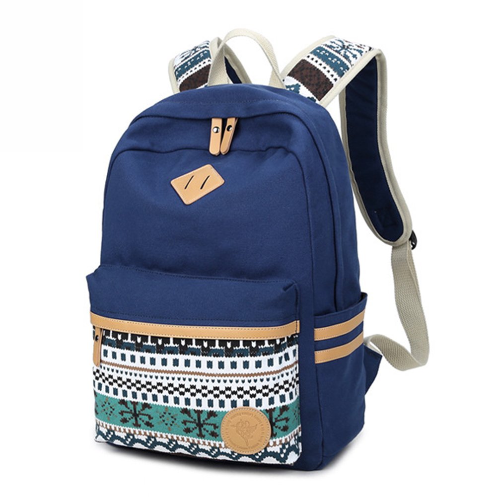 Backpack Mochilas Escolares Marsoul Mujer Mochila Escolar Lona Grande Bolsa Estilo Étnico