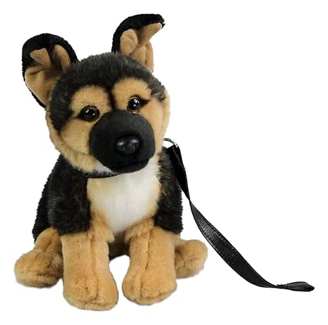 ! Schäfferhund Kuscheltier Plüschtier mit Leine, sitzend, ca 29 cm, lebensecht von Uni-Toys