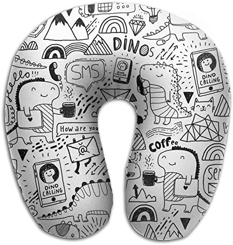 Communication Dinosaurs Comfortable Travel Pillow, Neck Pillow, A Memory Foam Pillow That Provides Relief And Support For Travel, Home, Neck Pain.