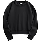 Stelle Cropped Sweatshirts for Women Cotton Long Sleeve Crop Tops Crewneck Pullover Oversized Sweater