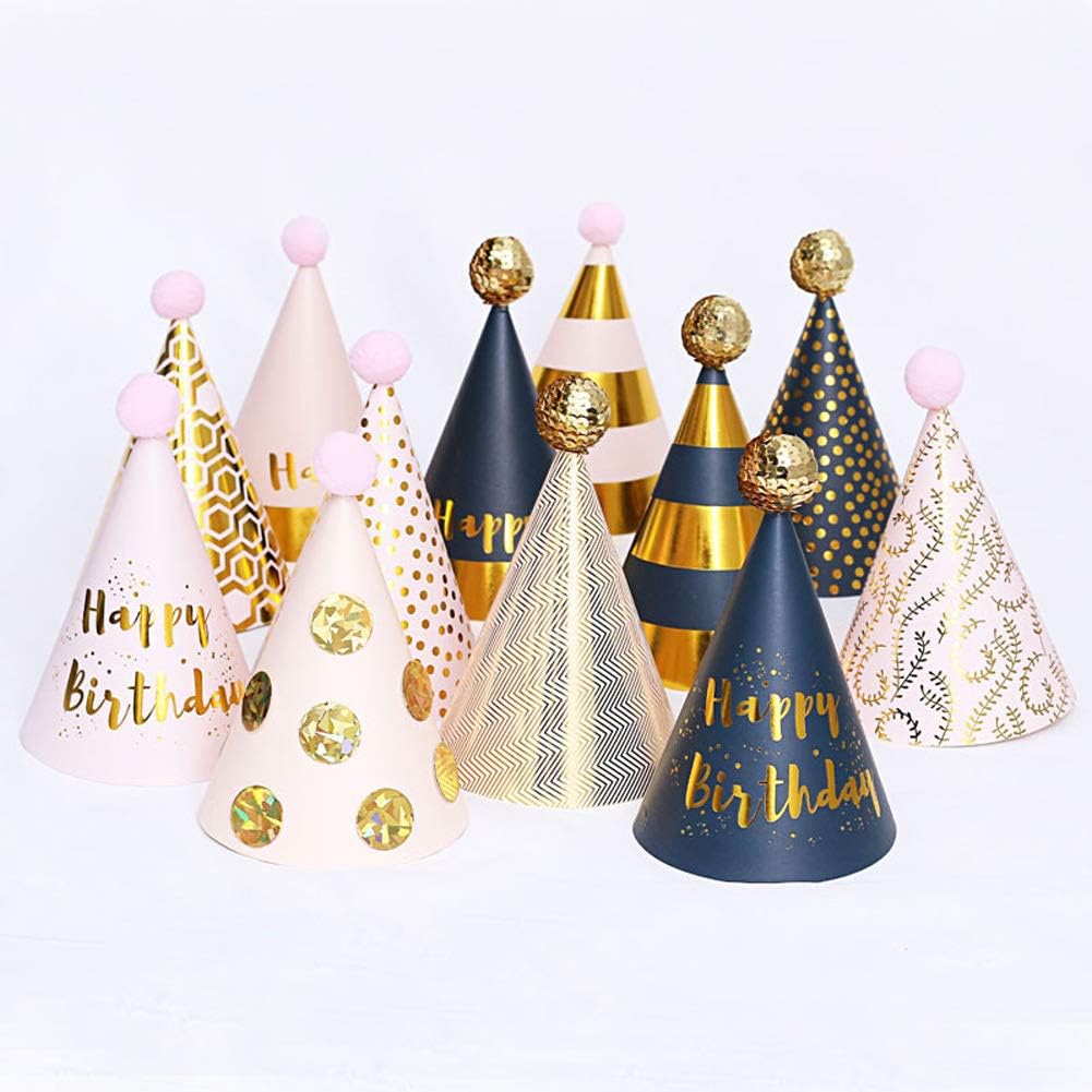 12PCS Happy Birthday Party Hats Cute Hats Kids Hats Unisex Adult Size Fancy Dress Party Hats …: Clothing