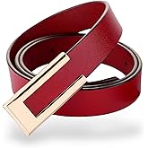 CaserBay Women's Belt Genuine Leather Belts Durable Waist Belt Gold Color Buckle Waistband For Pants, Jeans, Width 0.80"