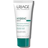 Uriage Hyseac Mat Mattifying Gel-Cream, Primer & Moisturizer, Reduces Skin Shine, Absorbs Excess Sebum, Tightens Pores, Ideal Makeup Base, Light Cream