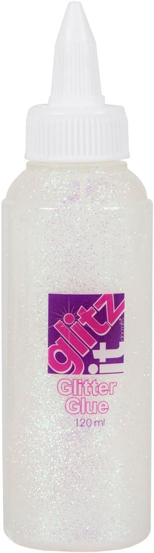 Glitz it Glitter Glue - Iridescent, 120ml, Twist Nozzle Bottle, Ideal for Kids Craft Wedding Invitations, Card Making & Art Set